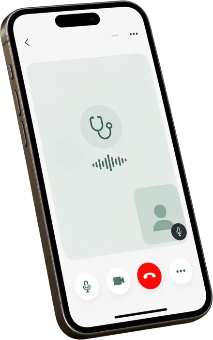 A phone on a video consult with a doctor
